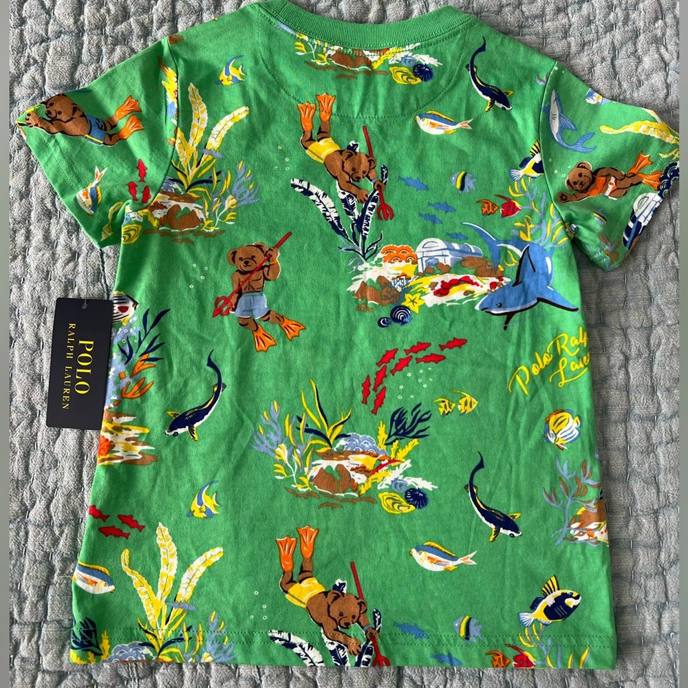 Polo by Ralph Lauren Kids Ocean Adventure Green Tee - Picture 2 of 3